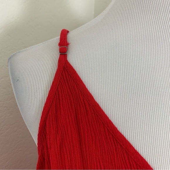 Treasure And Bond Red Coastal Travel Maxi Dress Rayon Beach Cruise Pockets 1X - Picture 10 of 17